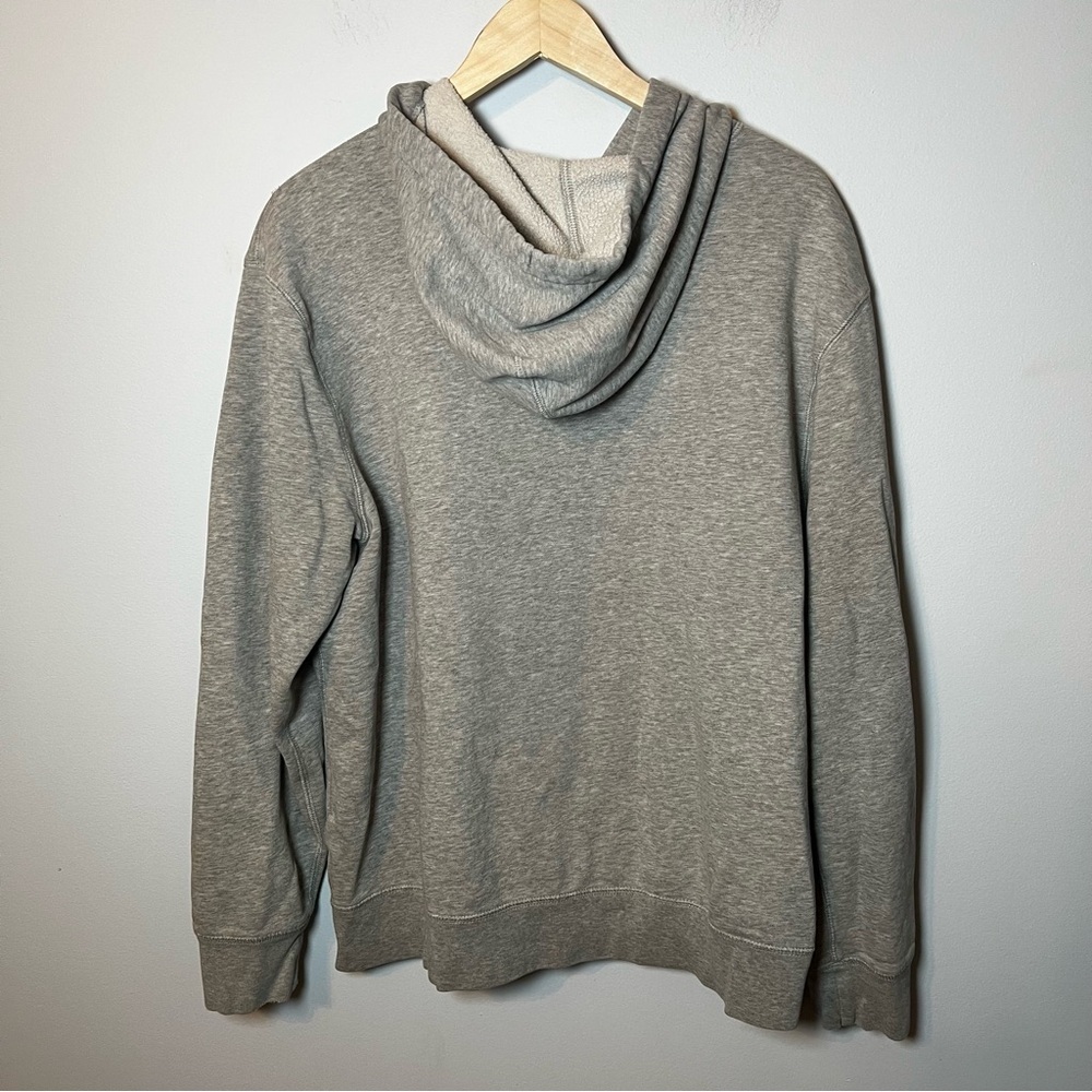 GAP Logo Full Zip Hoodie Adult L Heather Gray Soft Cotton Blend Sweatshirt - Picture 5 of 8